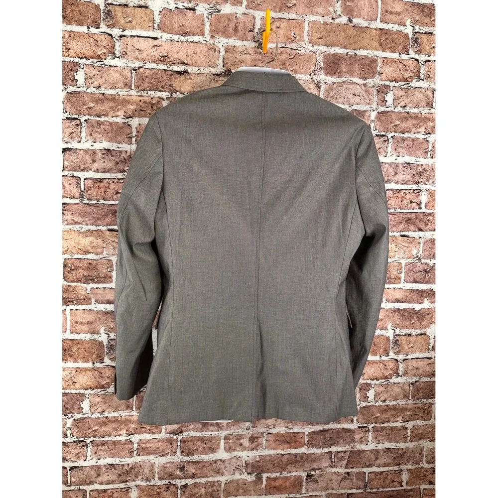 Banana Republic Men's 40R Modern Slim Fit Grey Cotton Blend 2 Button Blazer